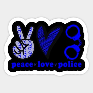 Peace Love Police Officer Sticker